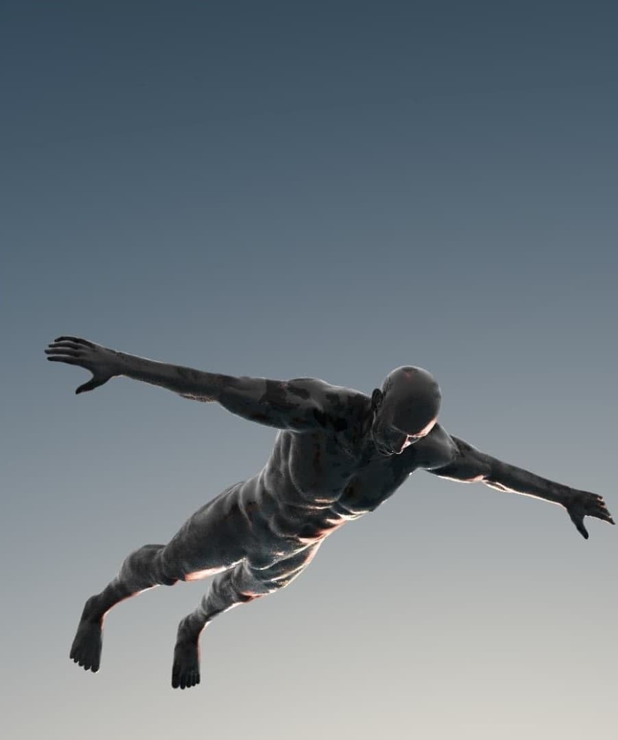 a Man falling from the sky